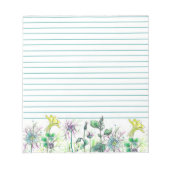 Waterverf Wilde bloemen Geel Columbine Botanisch Notitieblok (Voorkant)