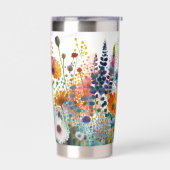 Waterverf wilde bloemen geïsoleerde drinkbeker (Links)