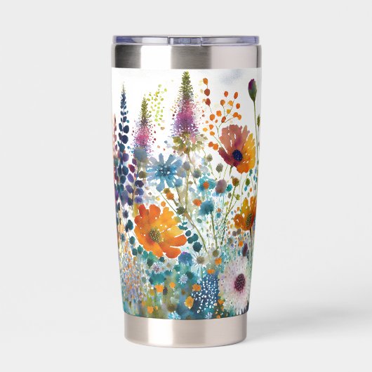 Waterverf wilde bloemen geïsoleerde drinkbeker (Achterkant)