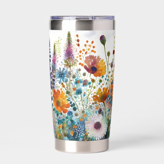 Waterverf wilde bloemen geïsoleerde drinkbeker (Voorkant)