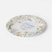 Waterverf wilde bloemen Happy Easter Papieren Bordje (Gekanteld)