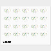 Waterverf wilde bloemen hart sticker (Vel)