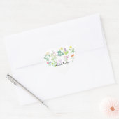 Waterverf wilde bloemen hart sticker (Envelop)