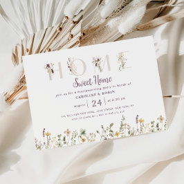 waterverf wilde bloemen housewarming party kaart