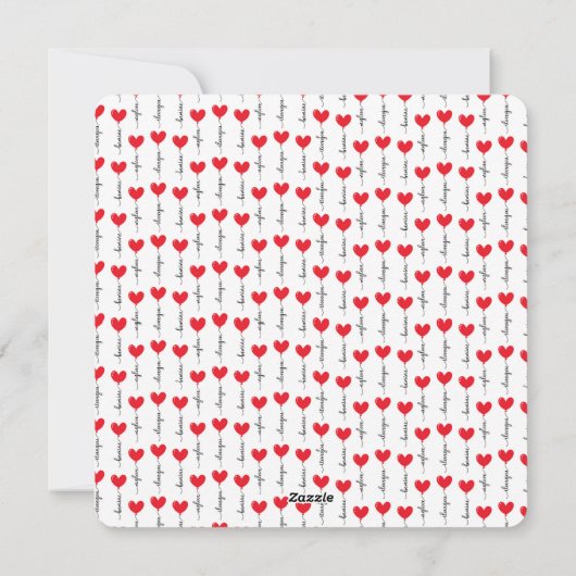 Waterverf, wilde bloemen in een hart feestdagenkaart (Achterkant)