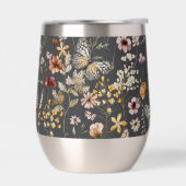 Waterverf Wilde Bloemen in Houtskoolgrijs (Links)