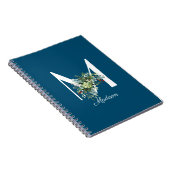 Waterverf wilde bloemen initiaal blauw notitieboek (Rechterzijde)