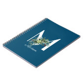 Waterverf wilde bloemen initiaal blauw notitieboek (Linkerzijde)