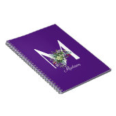 Waterverf wilde bloemen initiaal paars notitieboek (Rechterzijde)