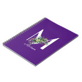 Waterverf wilde bloemen initiaal paars notitieboek (Linkerzijde)