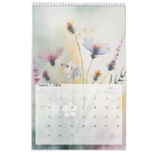 Waterverf wilde bloemen kalender (Mar 2026)