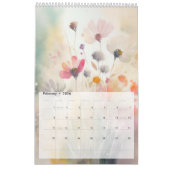 Waterverf wilde bloemen kalender (Feb 2026)