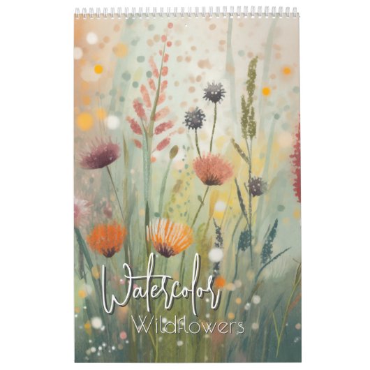 Waterverf wilde bloemen kalender (Hoes)