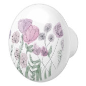 Waterverf Wilde bloemen Keramische Knop (Rechts)