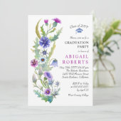 Waterverf wilde bloemen klasse van 2025 afstuderen kaart (Staand voorkant)