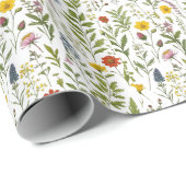 Waterverf Wilde Bloemen Kleurrijk Rustiek Patroon Cadeaupapier (Rol Hoek)