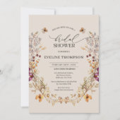 Waterverf wilde bloemen krans mauve sinaasappel kaart (Voorkant)