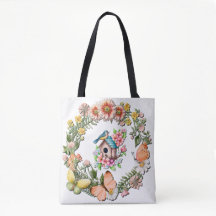 Waterverf Wilde Bloemen Krans met Vlinders