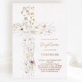 waterverf wilde bloemen kruisen doop uitnodiging