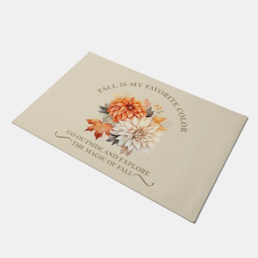 Waterverf wilde bloemen laat herfst herfstcitaten  deurmat (Schuin)