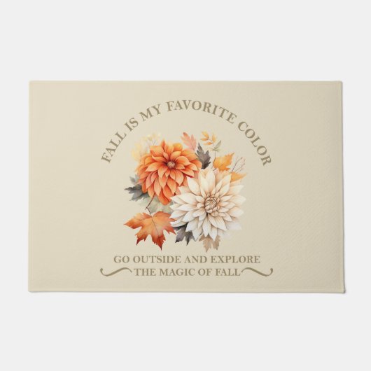 Waterverf wilde bloemen laat herfst herfstcitaten  deurmat (Voorkant)