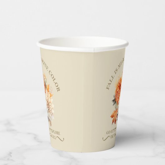 Waterverf wilde bloemen laat herfst herfstcitaten  papieren bekers (Rechts)