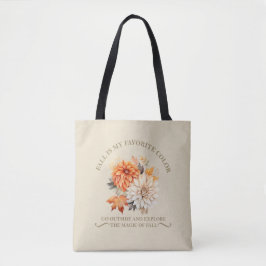 Waterverf wilde bloemen laat herfst herfstcitaten  tote bag