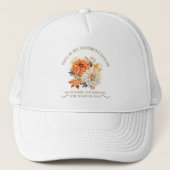 Waterverf wilde bloemen laat herfst herfstcitaten trucker pet (Voorkant)