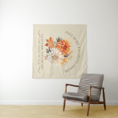 Waterverf wilde bloemen laat herfst herfstcitaten  wandkleed (In Situ (horizontaal))