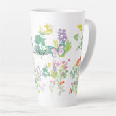 Waterverf wilde bloemen latte mok (Rechterhoek)