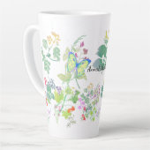 Waterverf wilde bloemen latte mok (Linkerhoek)