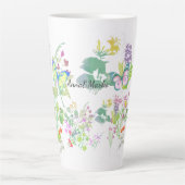 Waterverf wilde bloemen latte mok (Voorkant)