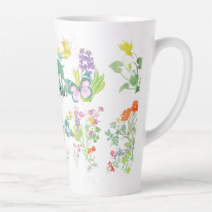 Waterverf wilde bloemen latte mok