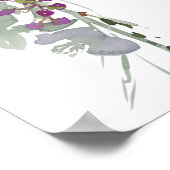 Waterverf Wilde Bloemen Lavendel Bloem Bruiloft Poster (Hoek)