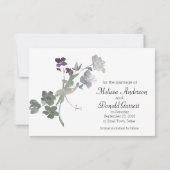 Waterverf Wilde Bloemen Lavendel Save The Date (Achterkant)