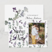 Waterverf Wilde Bloemen Lavendel Save The Date (Voorkant / Achterkant)