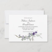 Waterverf Wilde Bloemen Lavendel Save The Date (Achterkant)