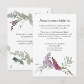 Waterverf wilde bloemen lavender Floral Informatiekaartje (Voorkant / Achterkant)