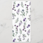 Waterverf wilde bloemen lavender Floral Menu (Achterkant)