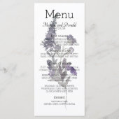 Waterverf wilde bloemen lavender Floral Menu (Voorkant)