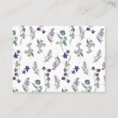 Waterverf wilde bloemen lavender Floral Plaatskaartje (Achterkant)
