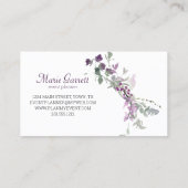 Waterverf wilde bloemen lavender Floral Visitekaartje (Achterkant)