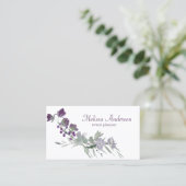 Waterverf wilde bloemen lavender Floral Visitekaartje (Staand voorkant)