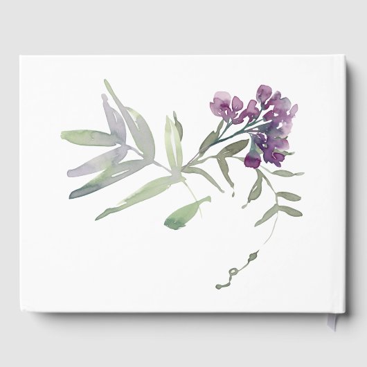 Waterverf wilde bloemen lavender Floral Wedding Gastenboek (Achterkant)