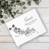 Waterverf wilde bloemen lavender Floral Wedding Gastenboek