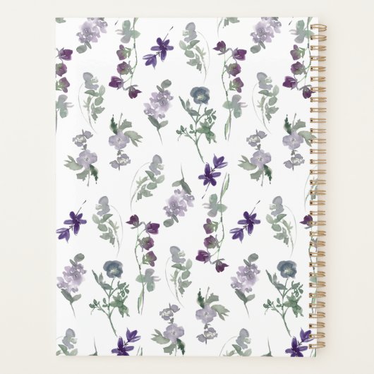 Waterverf wilde bloemen lavender Floral Wedding Planner (Achterkant)