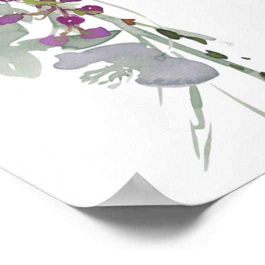 Waterverf wilde bloemen lavender Floral Wedding Poster (Hoek)