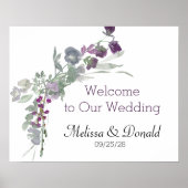 Waterverf wilde bloemen lavender Floral Wedding Poster (Voorkant)