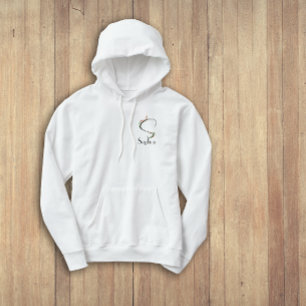 Waterverf wilde bloemen letter S zwart Hoodie