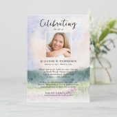 Waterverf Wilde Bloemen Levensviering Foto Kaart (Staand voorkant)